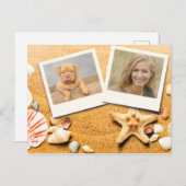 Ocean Beach Zeesterren schelpen twee foto Briefkaart (Voorkant / Achterkant)