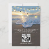 Ocean Beach Zeezijde Kerstverlichting QR Code Brui Kaart (Achterkant)