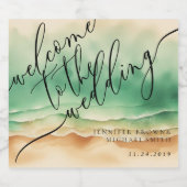 Ocean Beach Zomer Groen Zee Bruiloft Bier Etiket (Enkel label)