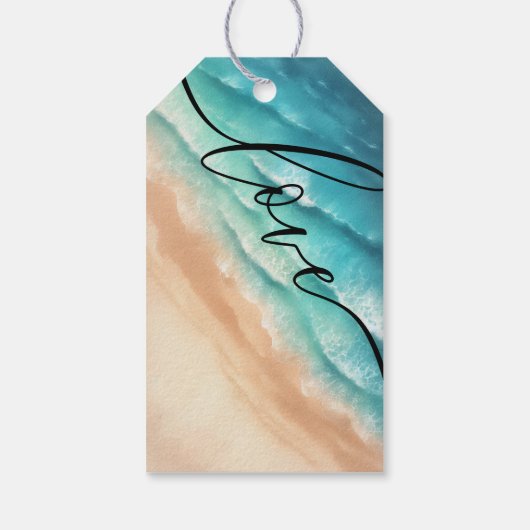 Ocean Beach Zomer Party Bruiloften Dank u Cadeaulabel (Achterkant)