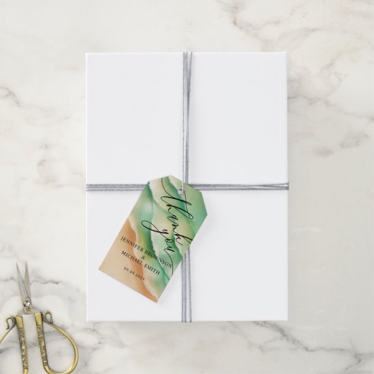 Ocean Beach Zomer Party Bruiloften Dank u zonnig Cadeaulabel (Met Touw)