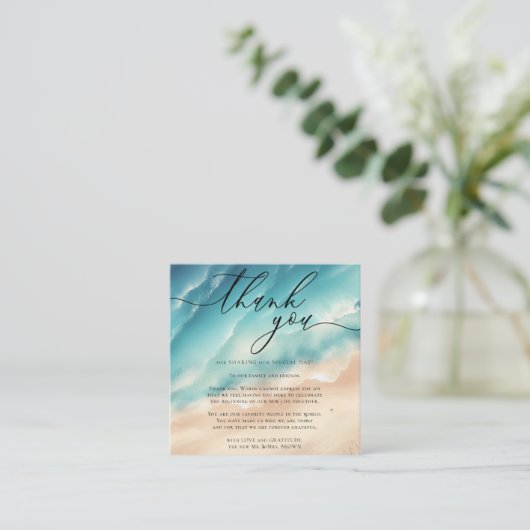 Ocean Beach Zomer Party Dank u Mini Informatiekaartje (Staand voorkant)