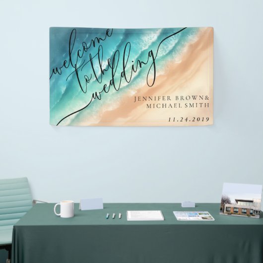 Ocean Beach Zomer Party Welkom Bruiloft Spandoek (Beurs)