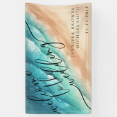 Ocean Beach Zomer Party Welkom Bruiloft Spandoek (Verticaal)