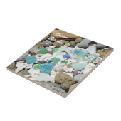 Ocean Beaches tegelkunst decoratief Blauw Zee Glas Tegeltje (Zijkant)