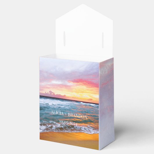 Ocean Bestemming Tropisch strand Kustbruiloft Bedankdoosjes (Geopend)