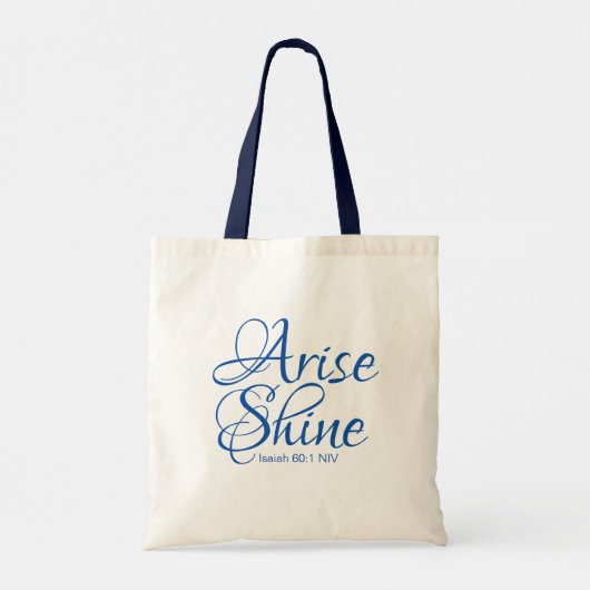 Ocean Bible Verse Arise en Shine Tote Bag (Achterkant)