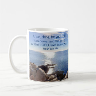 Ocean Bible Verse Sta op en Schijn Christelijk Koffiemok
