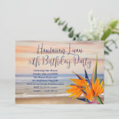 Ocean Bird-of-paradijs Luau Verjaardagsfeest Kaart (Staand voorkant)