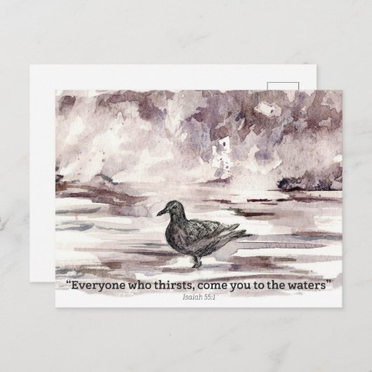 Ocean Bird Scripture Isaiah 55 1 Prayer Card  Briefkaart (Voorkant / Achterkant)