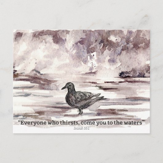 Ocean Bird Scripture Isaiah 55 1 Prayer Card  Briefkaart (Voorkant)