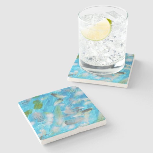 Ocean Birds Stenen Onderzetter (Zijkant)