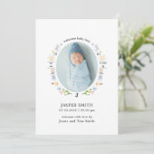 Ocean Birth Aankondiging – Minimalistisch en moder (Staand voorkant)