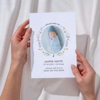 Ocean Birth Aankondiging – Minimalistisch en moder
