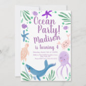 Ocean Birthday Fish Zee Animals Invision Kaart (Voorkant)