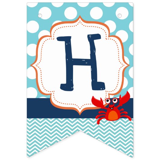 Ocean Birthday Party Banner Zee Creatures (Tweede vlag)