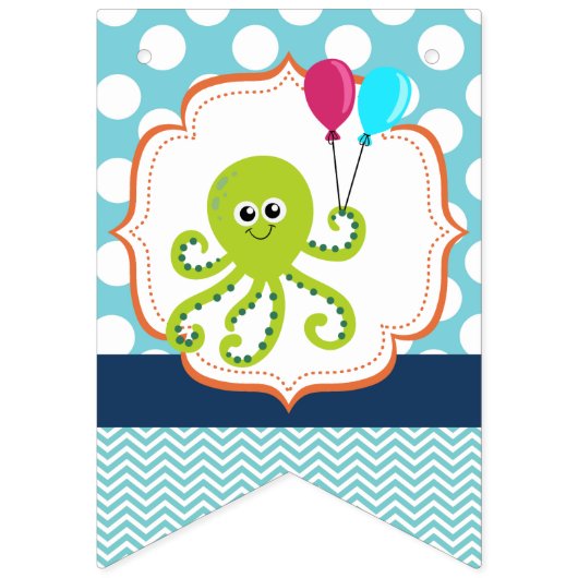 Ocean Birthday Party Banner Zee Creatures (Eerste vlag)