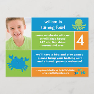 Ocean Birthday Party Invitation Kaart