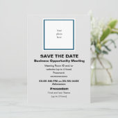 Ocean Bl. en Lt. Grey Virtual Bus. Opp. Mtng Save The Date (Staand voorkant)