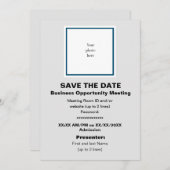 Ocean Bl. en Lt. Grey Virtual Bus. Opp. Mtng Save The Date (Voorkant / Achterkant)