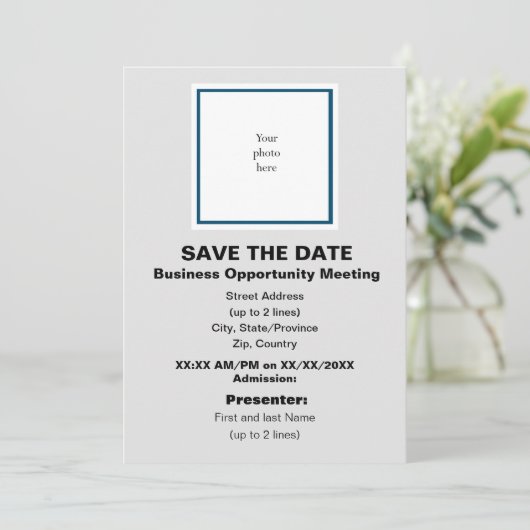 Ocean Bl & LT. Grey Business Opportunity Meeting Save The Date (Staand voorkant)