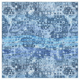 Ocean Blauw Abstract Waterpatroon Stof