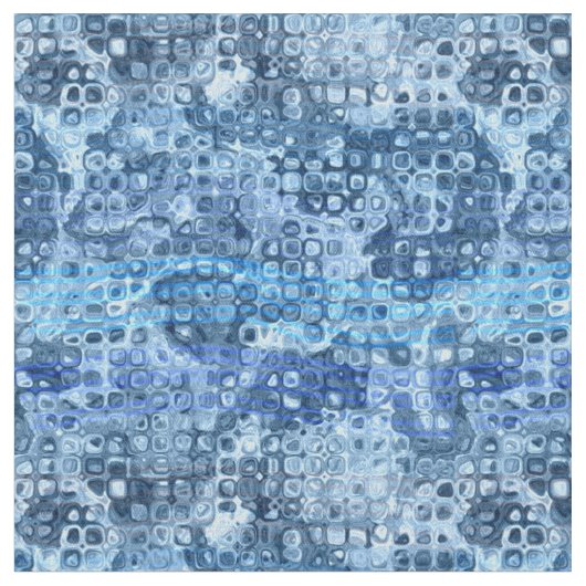 Ocean Blauw Abstract Waterpatroon Stof (Close Up)