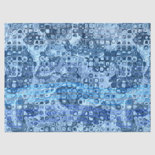 Ocean Blauw Abstract Waterpatroon Tissuepapier (Voorkant)