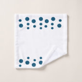 Ocean Blauw en wit Modern Bubbles Stippen Bad Handdoek (Wasdoekje)