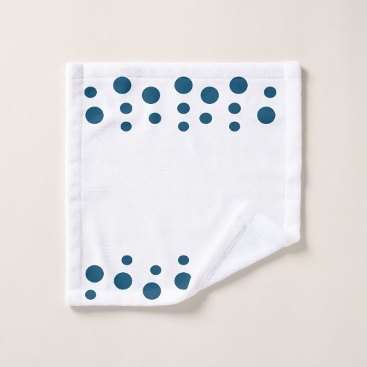 Ocean Blauw en wit Modern Bubbles Stippen Bad Handdoek (Wasdoekje)