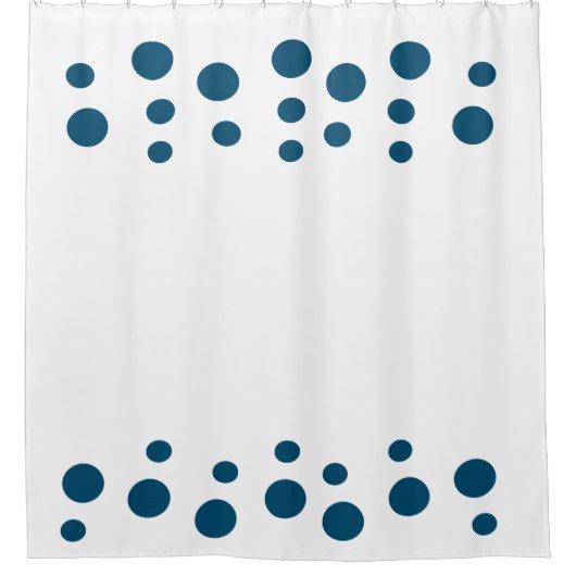 Ocean Blauw en wit Modern Bubbles Stippen Douchegordijn (Voorkant)