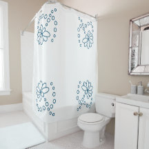 Ocean Blauw en Wit Moderne Bloem