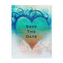 Ocean Blauw Hart Grunge Strand Tropisch