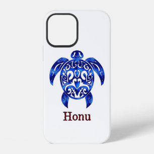 Ocean Blauw Tribal Hawaiaanse Zeeschildpad iPhone 12 Hoesje