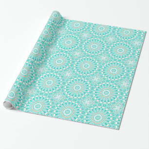 Ocean Blauw Turquoise Medaillon Cadeaupapier