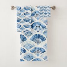 Ocean Blauw Waterverf Geometrische Gradiënt Art De