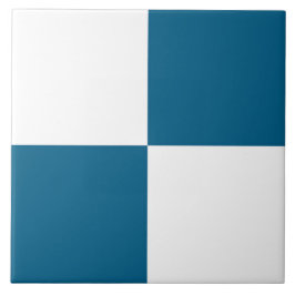 Ocean Blauw Wit Geruite Patroon Tegeltje