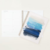 Ocean Blauwe Aquarel Monogram Schrift  Planner (Display)