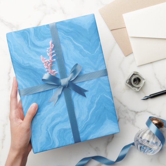 Ocean Blauwe Marmer Cadeaupapier (Geschenken)