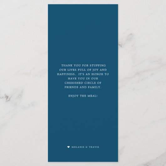 Ocean Blauwe Thema | Kreeft Bak Menu (Achterkant)