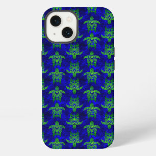 Ocean Blauwe Tribale Groene Zeeschildpadden iPhone 13 Hoesje