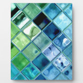 Ocean Blauwgroen Glass Mosaic Tegel Art Fotoplaat (Voorkant)