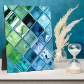 Ocean Blauwgroen Glass Mosaic Tegel Art Fotoplaat (Zijkant)
