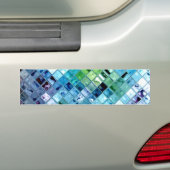 Ocean Blauwgroen Glass Mosaic Tile Art Bumpersticker (Op auto)