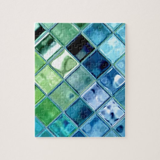 Ocean Blauwgroen Glass Mosaic Tile Art Legpuzzel (Verticaal)