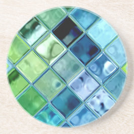 Ocean Blauwgroen Glass Mosaic Tile Art Zandsteen Onderzetter