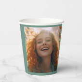 Ocean Blauwgroen Happy Birthday Papieren bekers (Achterkant)