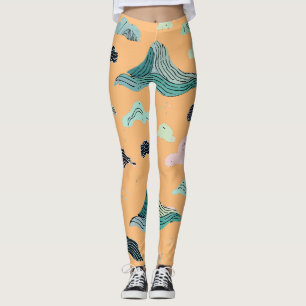 Ocean Bliss Artistic Leggings - Stijlvolle Aquatic