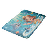 Ocean Bliss Bath Time meisje schattige dolfijnen Badmat (Gekanteld)