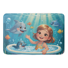 Ocean Bliss Bath Time meisje schattige dolfijnen Badmat